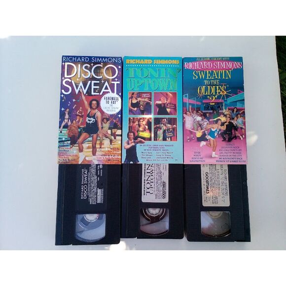 Richard Simmons Sweating to the Oldies Bundle Lot of 3 VHS Athletic Videos - Picture 1 of 7